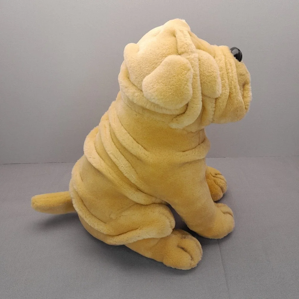Market Identity Shar Pei Dog Plush Stuffed Animal Tan Wrinkled Puppy 10 Inch